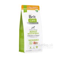 Brit Care Dog Sustainable Adult Medium Breed 12kg+2kg