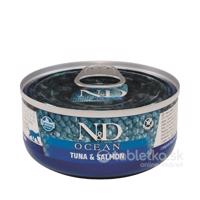 Farmina N&D Cat Ocean Adult, Tuna & Salmon konzerva pre mačky 70g