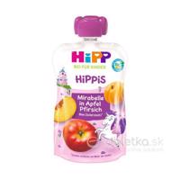 HiPP HiPPis BIO Jablko Broskyňa Mirabelka kapsička 12+ ovocný príkrm 100g