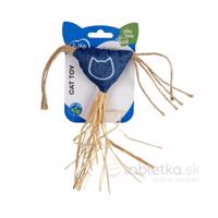 Hračka DUVO+, pre mačky Eco navy trojuholník so šnúrkami 3x18x20cm