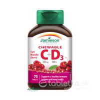 Jamieson Vitamín C a D3 500mg/500IU tablety na cmúľanie čerešňa 75 tbl