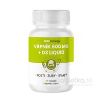 MOVit Energy Vápnik 600mg + D3 liquid 90 kapsúl