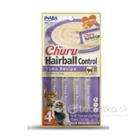 Pamlsok pre mačky Inaba Churu Hairball, tuniak 4x14g