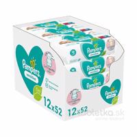 Pampers vlhčené obrúsky Sensitive 12x52ks