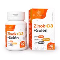 PLATAN Zinok + Vitamín D3 + Selén 90 tabliet