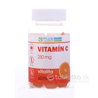 PLUS LEKÁREŇ Vitamín C 250mg želé cukríky, pomarančová príchuť 60ks