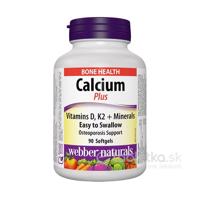 Webber Naturals Calcium Plus (vitamíny D3, K2 + minerály) 90cps