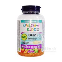 Webber Naturals Omega 3 188mg pre deti 120 žuvacích tabliet